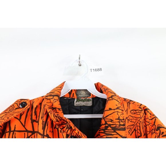 Vintage 90s Smith & Wesson 2XL Insulated Hunting Jacket Blaze Orange Camouflage - Picture 7 of 12